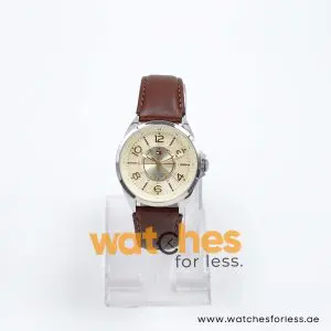 Tommy Hilfiger Women’s Quartz Dark Brown Leather Strap Beige Dial 36mm Watch 1781264