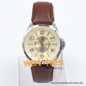 Tommy Hilfiger Women’s Quartz Dark Brown Leather Strap Beige Dial 36mm Watch 1781264