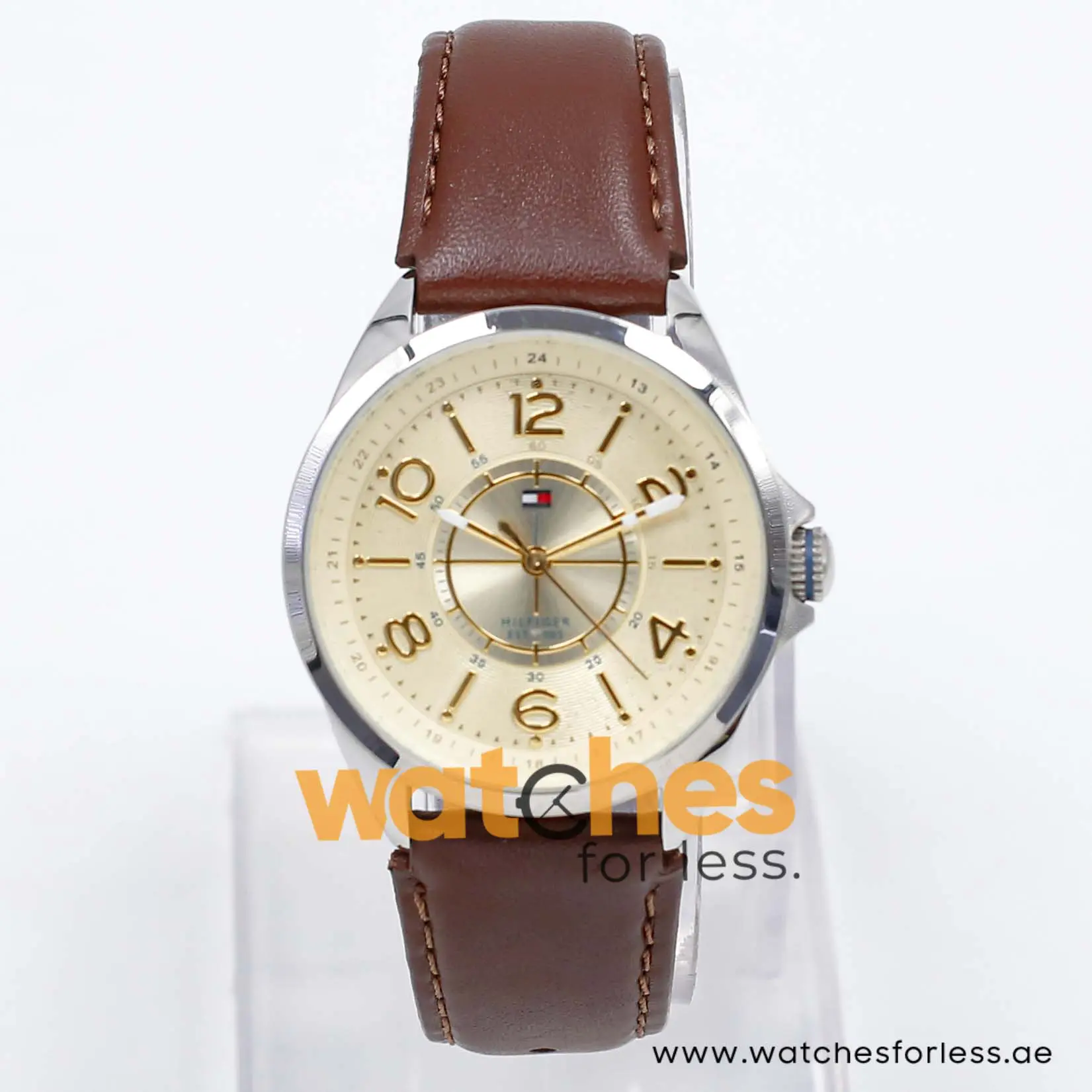 Tommy Hilfiger Women’s Quartz Dark Brown Leather Strap Beige Dial 36mm Watch 1781264