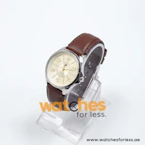 Tommy Hilfiger Women’s Quartz Dark Brown Leather Strap Beige Dial 36mm Watch 1781264