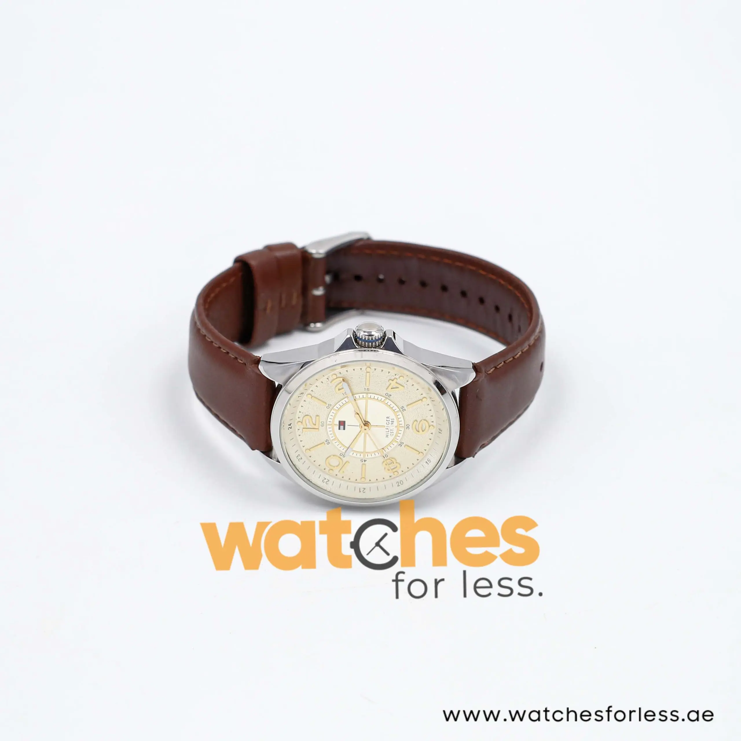 Tommy Hilfiger Women’s Quartz Dark Brown Leather Strap Beige Dial 36mm Watch 1781264