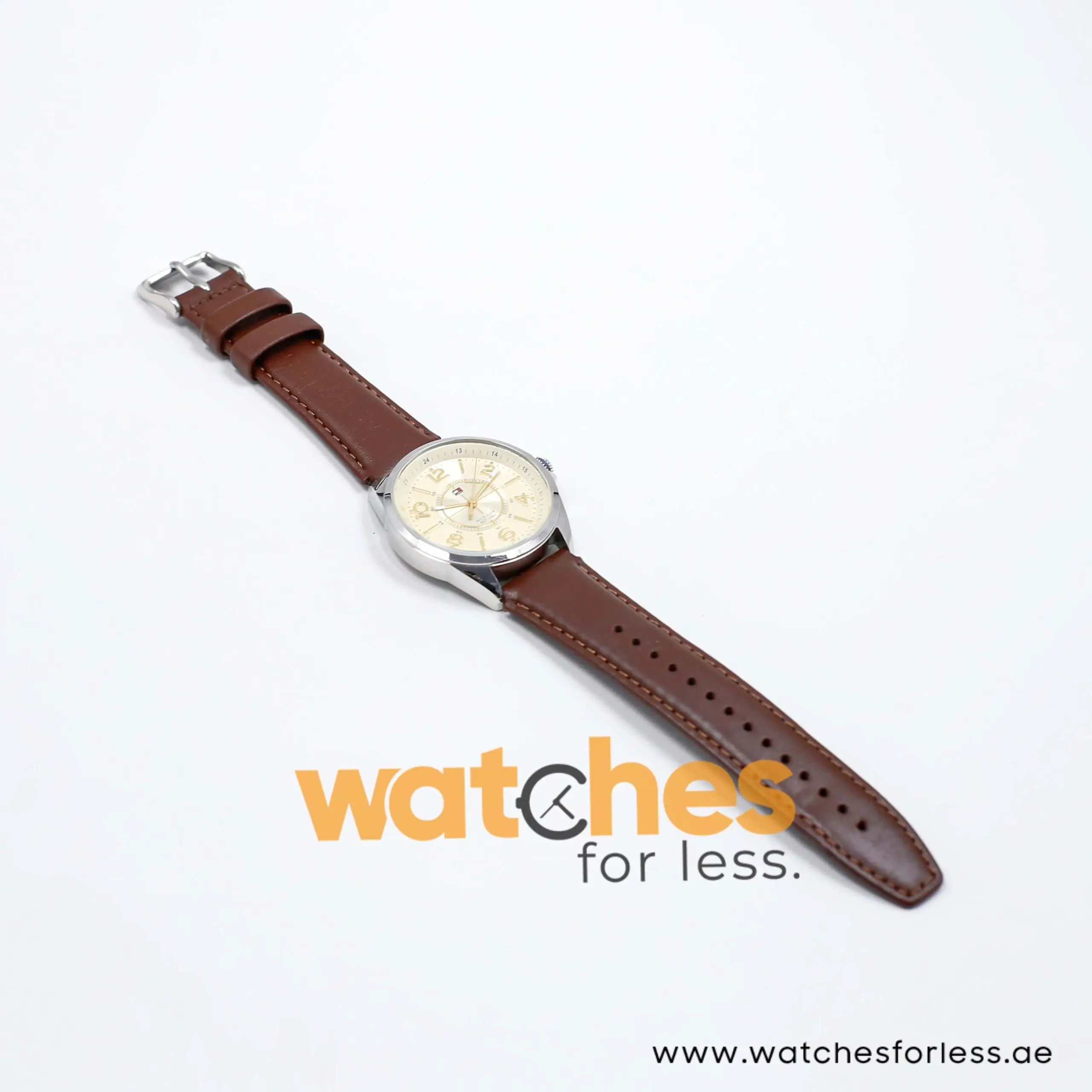 Tommy Hilfiger Women’s Quartz Dark Brown Leather Strap Beige Dial 36mm Watch 1781264