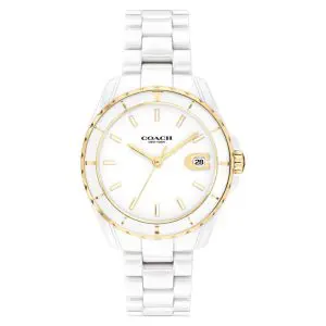 Coach Women’s Quartz White Ceramic Chain White Dial 34mm Watch 14503807