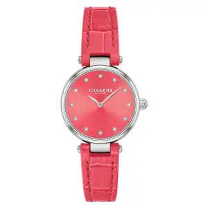 Coach Women’s Quartz Pink Leather Strap Pink Dial 26mm Watch 14503536