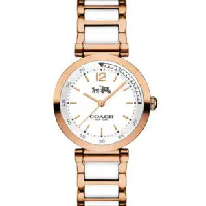 Coach Women’s Quartz Two-tone Ceramic & Stainless Steel White Dial 30mm Watch 14502463