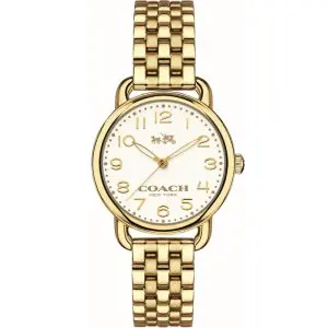 Coach Women’s Quartz Gold Stainless Steel White Dial 30mm Watch 14502241