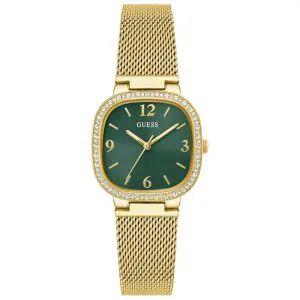 Guess Women’s Quartz Gold Stainless Steel Green Dial 32mm Watch GW0354L5