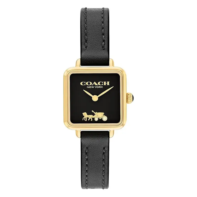 Coach Women’s Quartz Black Leather Strap Black Dial 22mm Watch 14504225