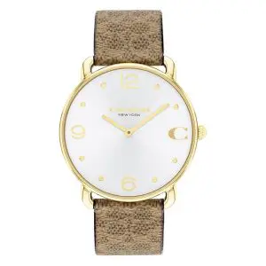 Coach Women’s Quartz Brown Leather Strap Silver Dial 36mm Watch 14504205