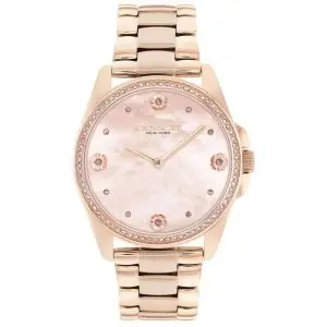 Coach Women’s Quartz Rose Gold Stainless Steel Pink Mother Of Pearl Dial 36mm Watch 14504110