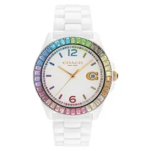 Coach Women’s Quartz White Ceramic Chain White Dial 38mm Watch 14504019