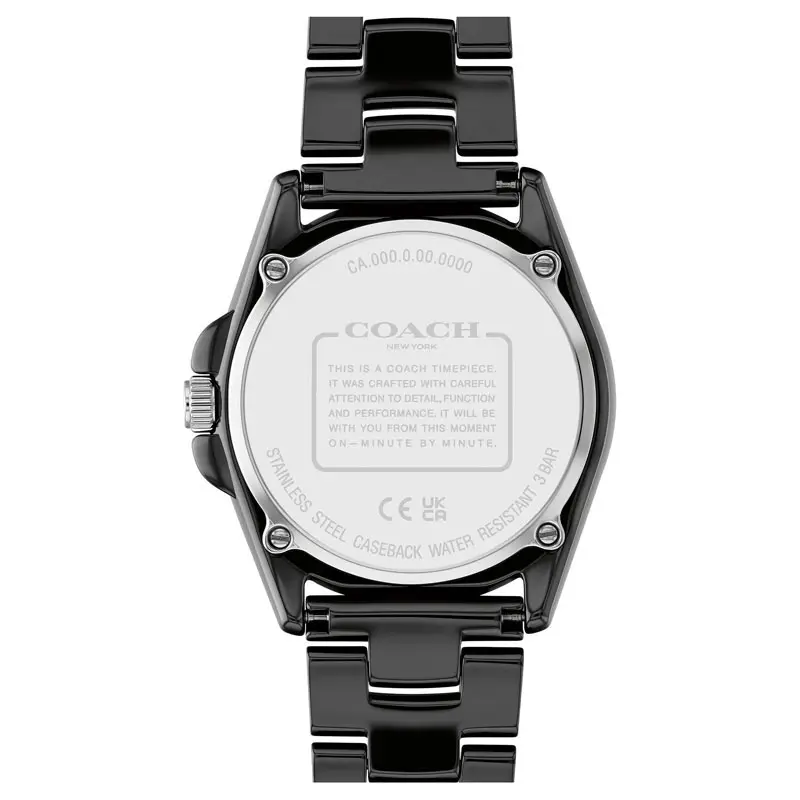 Coach Women’s Quartz Black Ceramic Chain Black Dial 36mm Watch 14503927