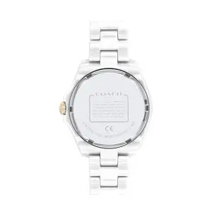 Coach Women’s Quartz White Ceramic Chain Mother of Pearl Dial 33mm Watch 14503662
