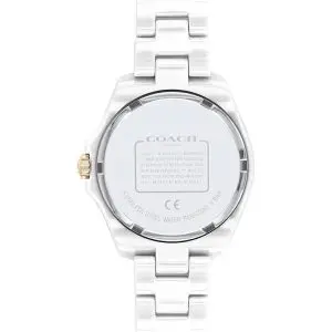 Coach Women’s Quartz White Ceramic Chain Mother of Pearl Dial 33mm Watch 14503661