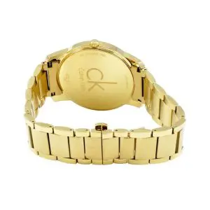 Calvin Klein Men’s Swiss Made Quartz Gold Stainless Steel Silver Dial 43mm Watch K2G21546