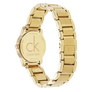 Calvin Klein Women’s Swiss Made Quartz Gold Stainless Steel Silver Dial 31mm Watch K2G23546