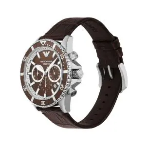 Emporio Armani Men’s Quartz Brown Leather Strap Brown Dial 43mm Watch AR11486