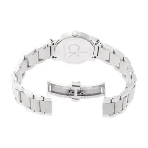 Calvin Klein Women’s Swiss Made Quartz Silver Stainless Steel Blue Dial 31mm Watch K2G2314N