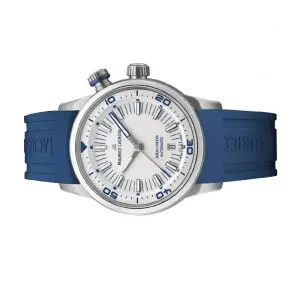Maurice Lacroix Men’s Automatic Swiss Made Blue Silicone Strap White Dial 42mm Watch PT6248-SS00L-130-4