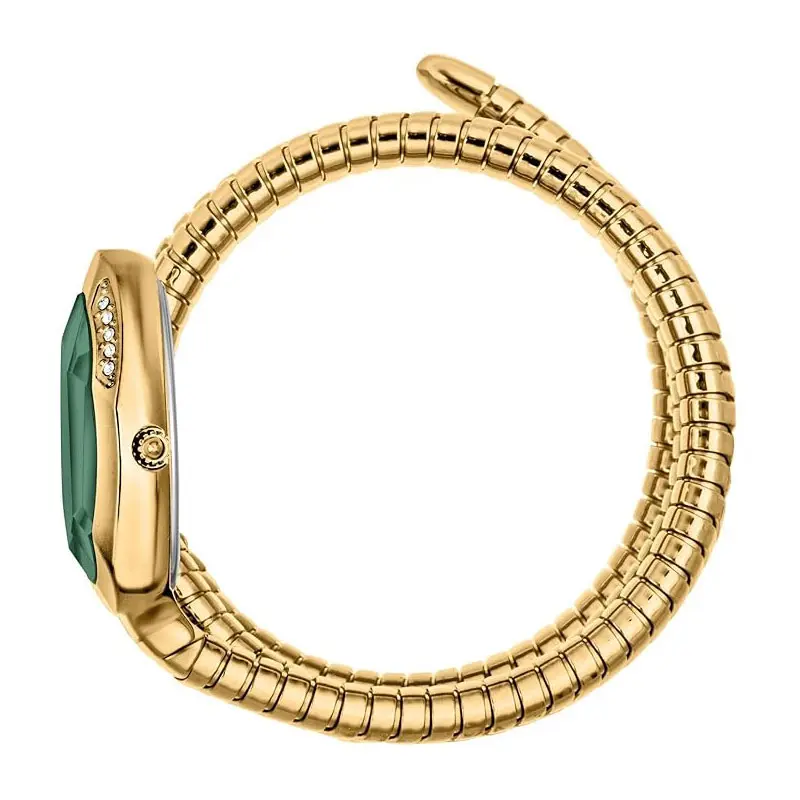 Just Cavalli Women’s Quartz Gold Snake Stainless Steel Green Dial 22mm Watch JC1L224M0045