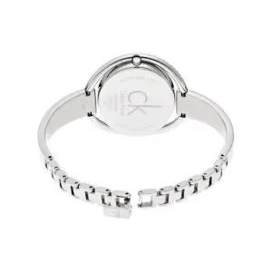 Calvin Klein Women’s Swiss Made Quartz Silver Stainless Steel Black Dial 40mm Watch K4F2N111
