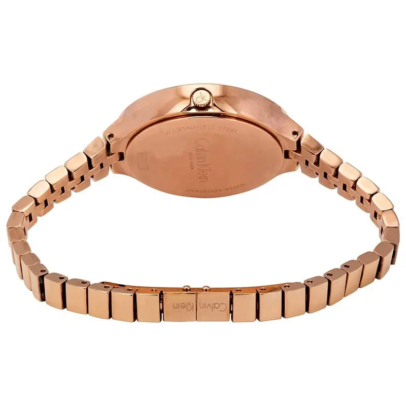 Calvin Klein Women’s Swiss Made Quartz Rose Gold Stainless Steel Silver Dial 34mm Watch K4U23626