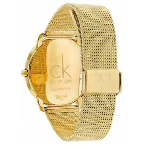Calvin Klein Men’s Swiss Made Quartz Gold Stainless Steel White Dial 40mm Watch K3M21526