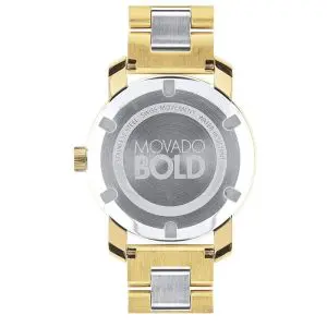 Movado Women’s Swiss Made Quartz Two Tone Stainless Steel Silver Dial 36mm Watch 3600129