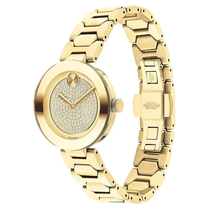 Movado Women’s Swiss Made Quartz Gold Stainless Steel Gold Dial 32mm Watch 3600492
