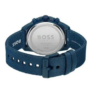 Hugo Boss Men’s Quartz Blue Nylon Strap Blue Dial 45mm Watch 1513919