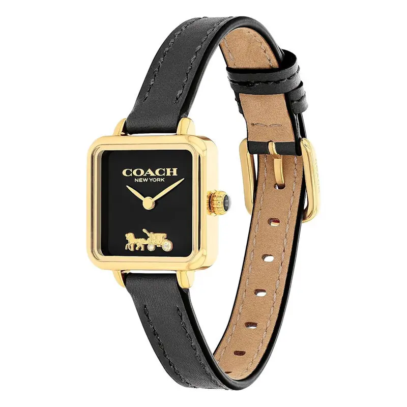 Coach Women’s Quartz Black Leather Strap Black Dial 22mm Watch 14504225