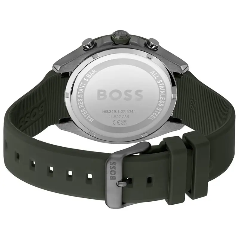 Hugo Boss Men’s Quartz Kai Green Silicone Strap Kai Green Dial 44mm Watch 1514060