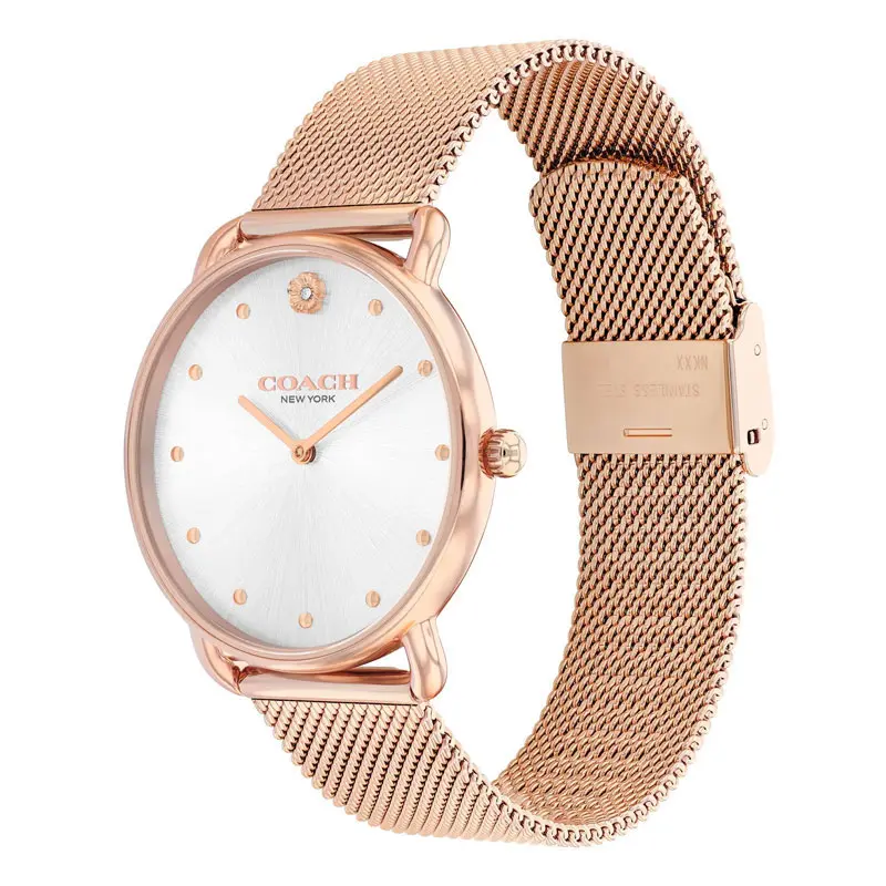 Coach Women’s Quartz Rose Gold Stainless Steel Silver Dial 36mm Watch 14504209