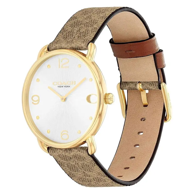 Coach Women’s Quartz Brown Leather Strap Silver Dial 36mm Watch 14504205