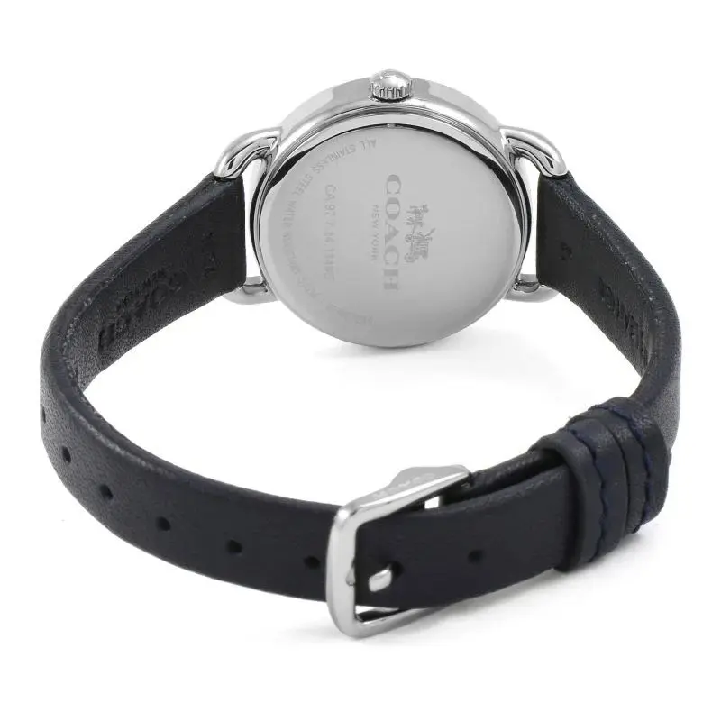 Coach Women’s Quartz Black Leather Strap Blue Dial 34mm Watch 14502668