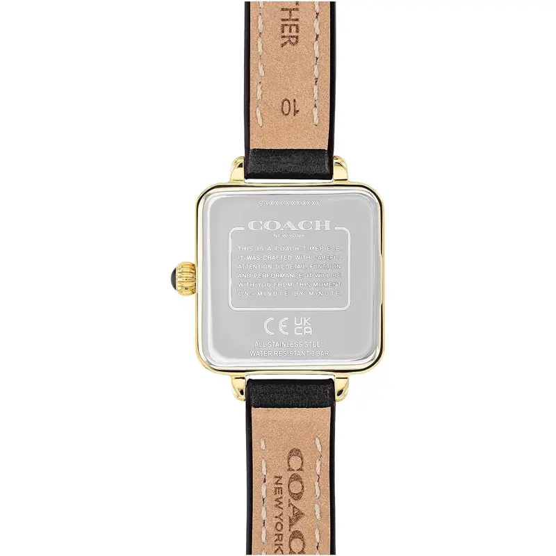 Coach Women’s Quartz Black Leather Strap Black Dial 22mm Watch 14504225