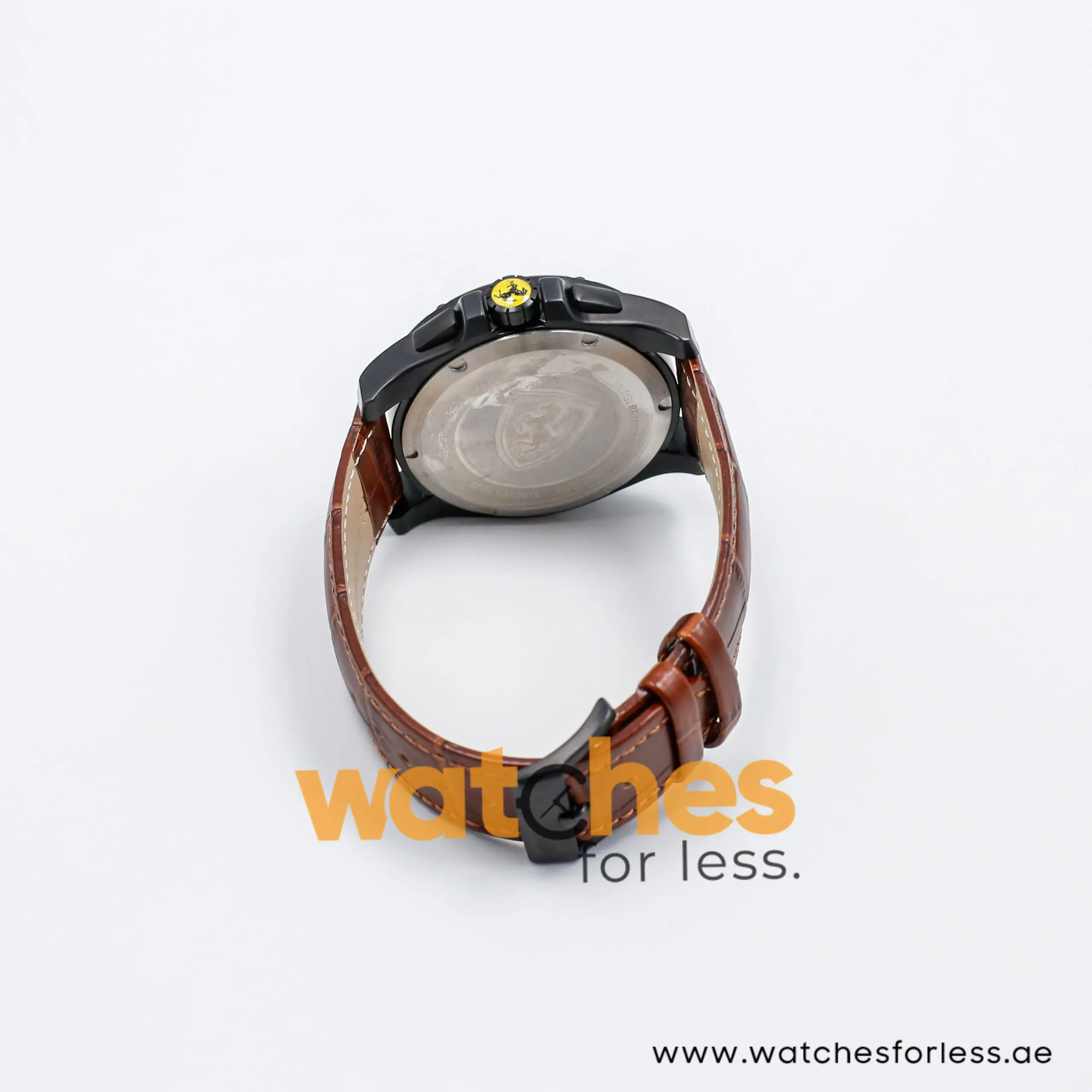 Ferrari Men’s Quartz Brown Leather Strap Black Dial 46mm Watch 830029
