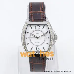 Tommy Hilfiger Women’s Quartz Dark Brown Leather Strap White Mother Of Pearl Dial 34mm Watch 1780929