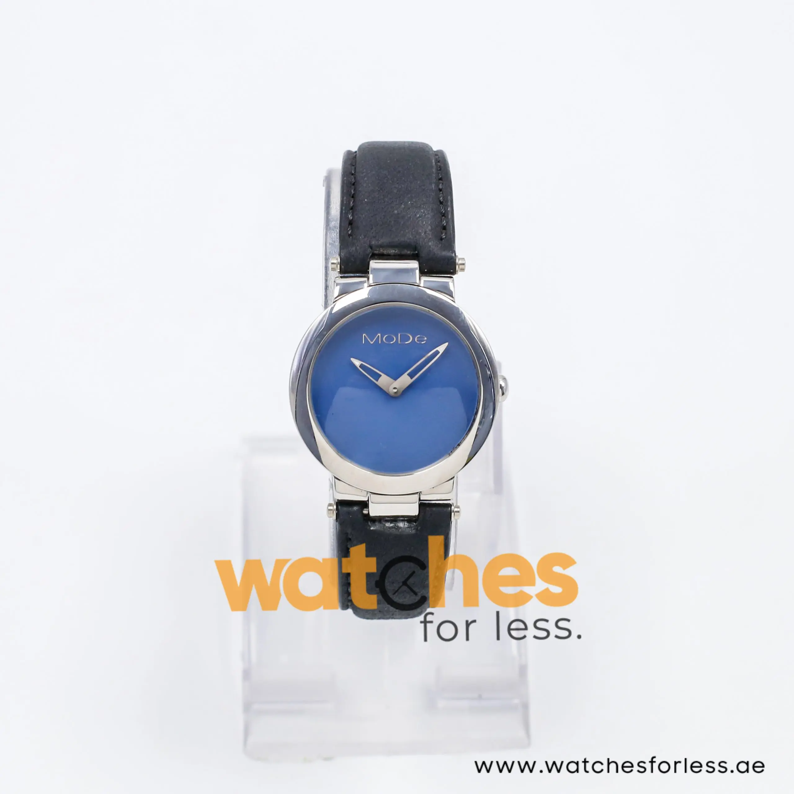 Mode Women’s Quartz Black Leather Strap Blue Dial 32mm Watch 3751156015