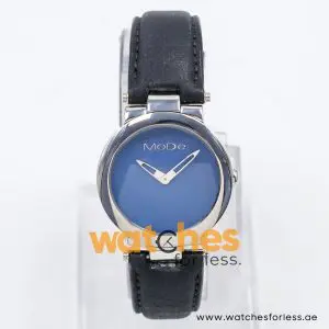 Mode Women’s Quartz Black Leather Strap Blue Dial 32mm Watch 3751156015