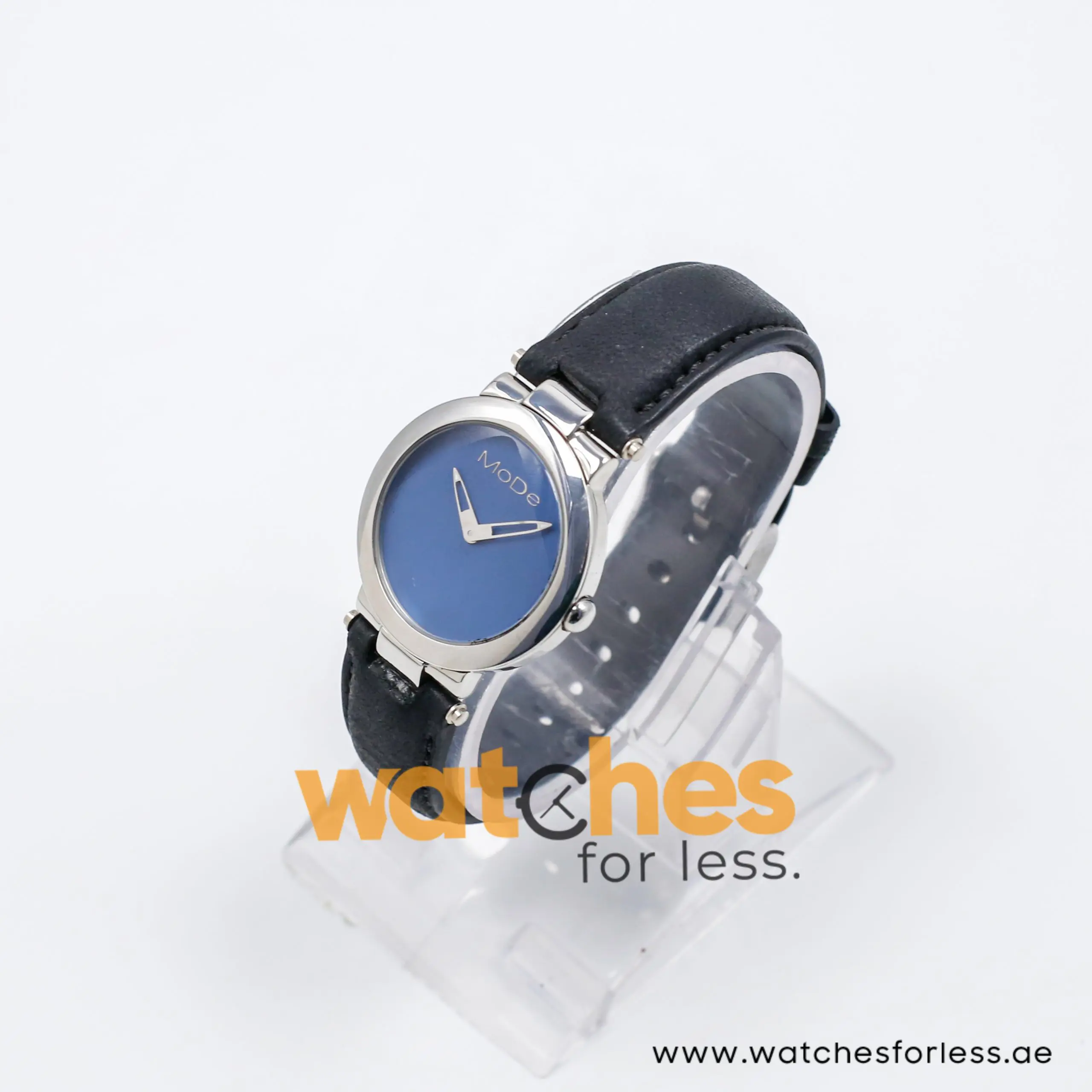 Mode Women’s Quartz Black Leather Strap Blue Dial 32mm Watch 3751156015