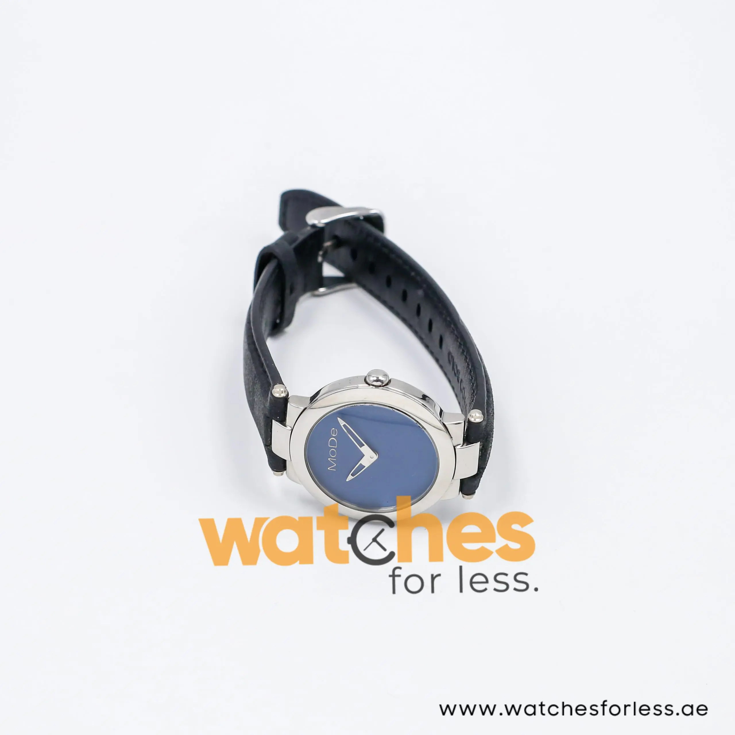 Mode Women’s Quartz Black Leather Strap Blue Dial 32mm Watch 3751156015