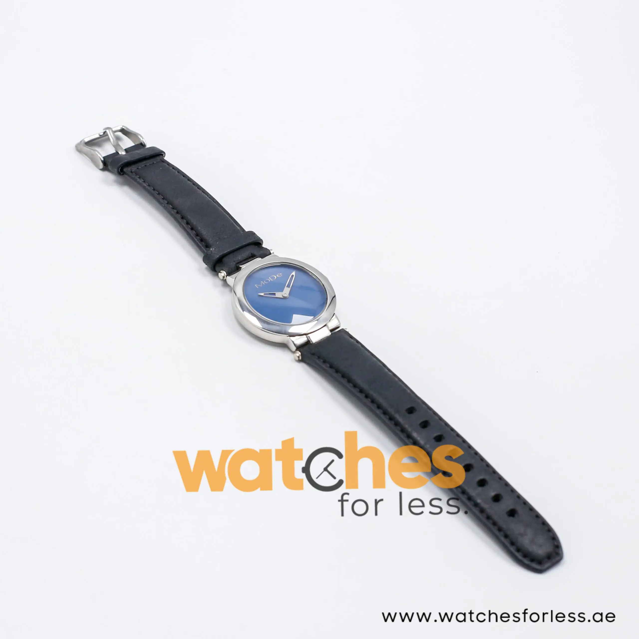Mode Women’s Quartz Black Leather Strap Blue Dial 32mm Watch 3751156015