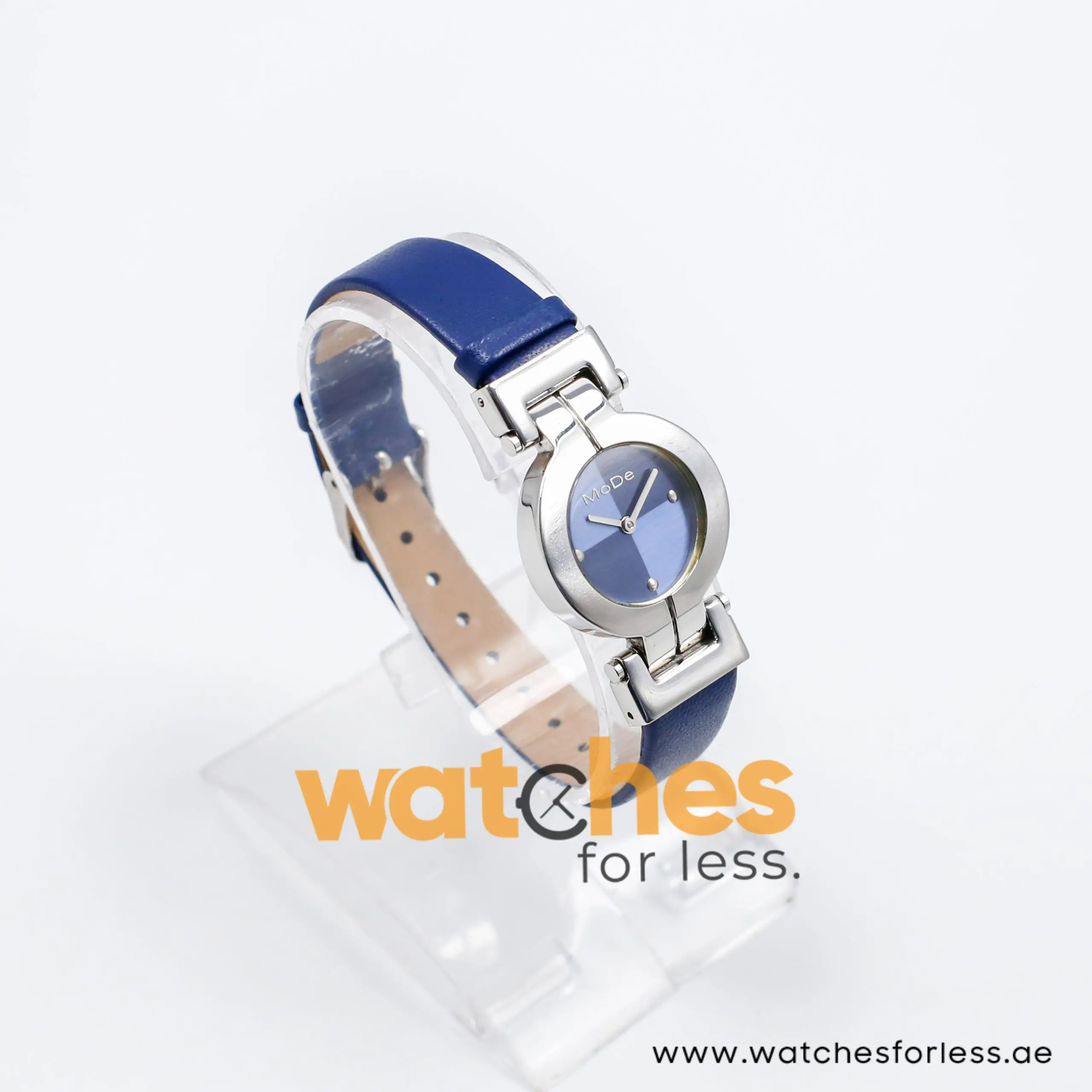 Mode Women’s Quartz Blue Leather Strap Blue Dial 27mm Watch 3751173545