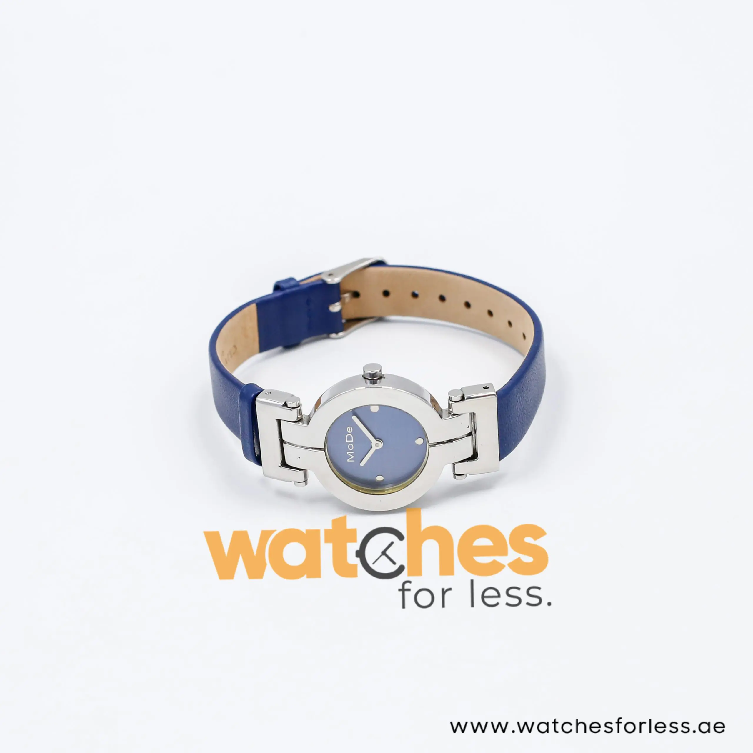 Mode Women’s Quartz Blue Leather Strap Blue Dial 27mm Watch 3751173545