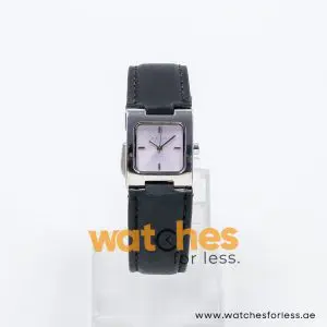 Mode Women’s Quartz Black Leather Strap Purple Dial 23mm Watch 3751102545
