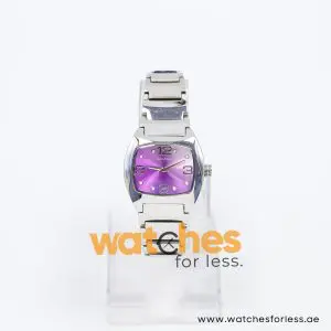 Mode Women’s Quartz Silver Stainless Steel Purple Dial 32mm Watch 3753218525