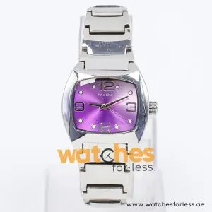 Mode Women’s Quartz Silver Stainless Steel Purple Dial 32mm Watch 3753218525