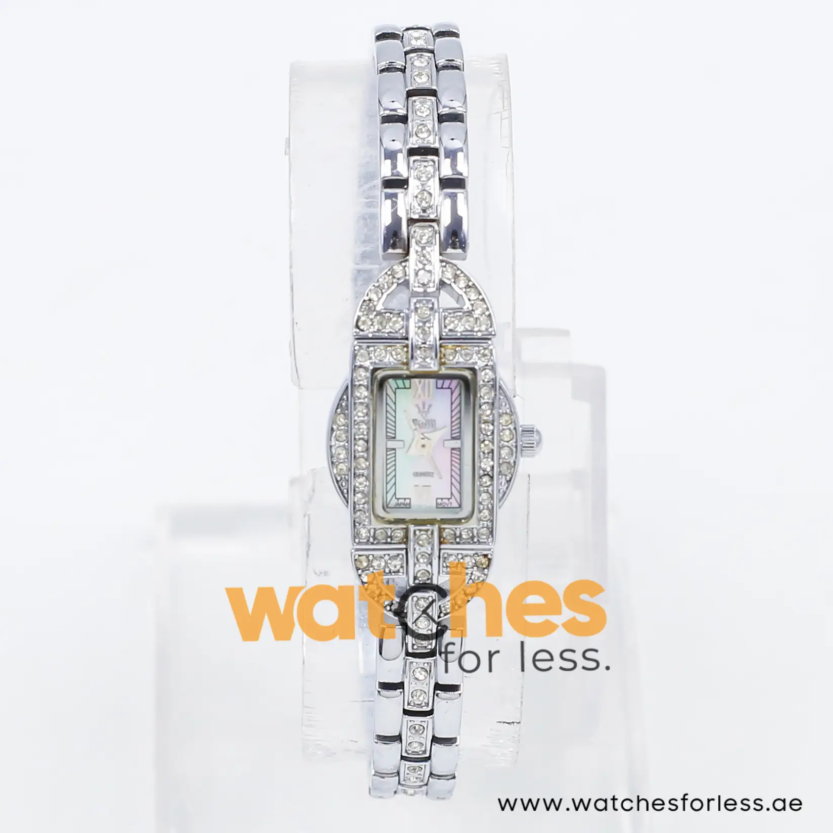 Polli Women’s Quartz Silver Pave Stainless Steel White Dial 17mm Watch P0009L/1