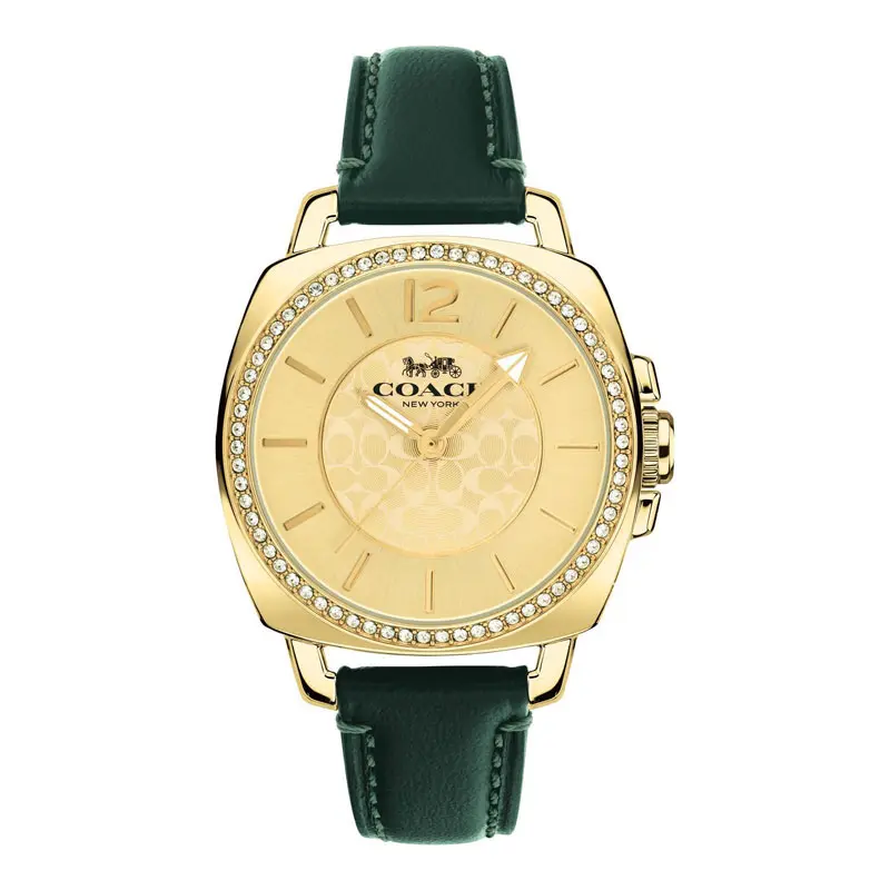 Coach Women’s Quartz Green Leather Strap Gold Dial 34mm Watch 14503982